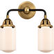 Nouveau 2 Dover LED 13 inch Black Antique Brass and Matte Black Bath Vanity Light Wall Light in Matte White Glass