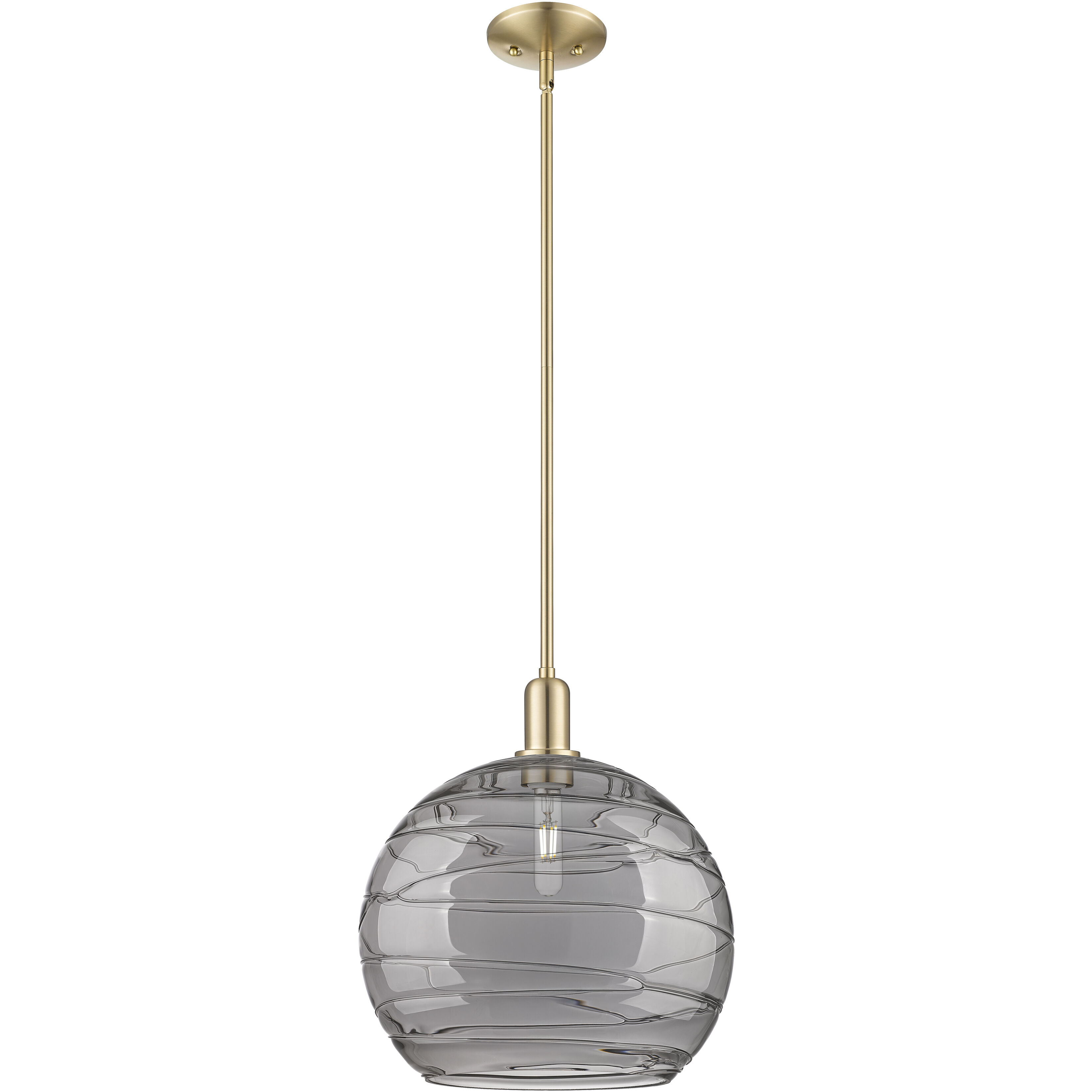Arcadia Athens Deco Swirl 1 Light 13.75 inch Champagne Bronze Mini Pendant Ceiling Light
