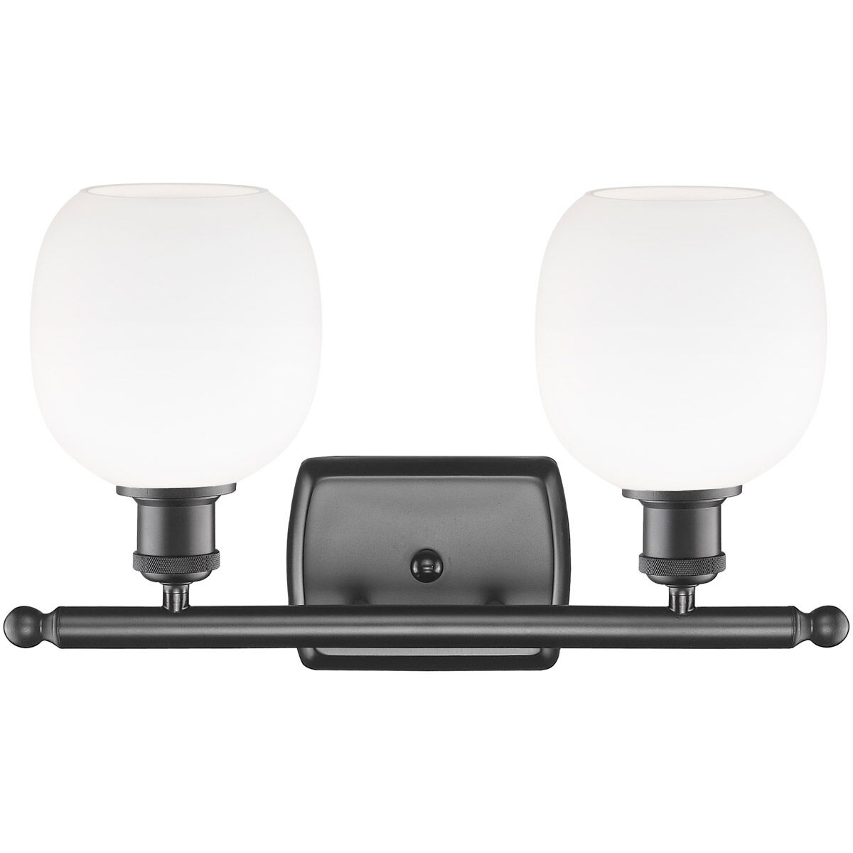 Ballston Belfast 2 Light 16 inch Oil Rubbed Bronze Bath Vanity Light Wall Light in Matte White Glass, Ballston