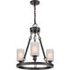Ballston Saloon LED 20 inch Matte Black Chandelier Ceiling Light in Matte White Glass, Ballston