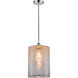 Edison Cobbleskill LED 9 inch Polished Chrome Mini Pendant Ceiling Light in Mercury Glass