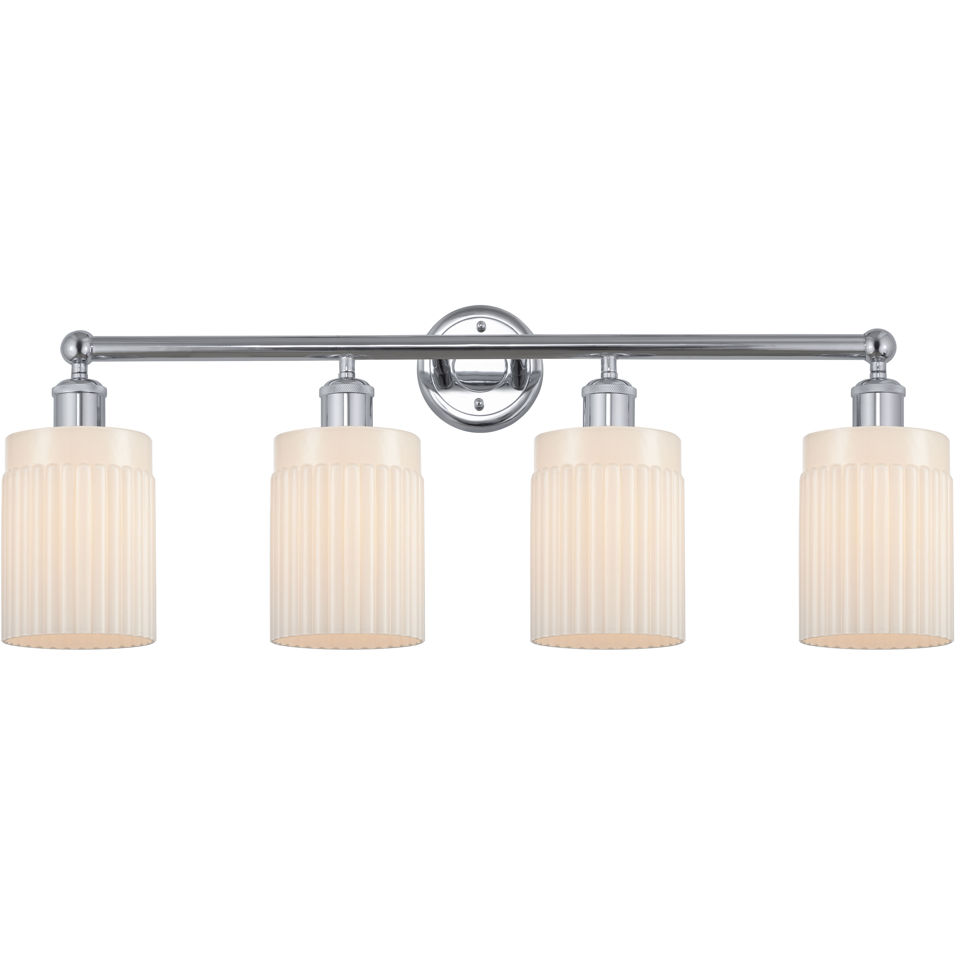 Edison Hadley 4 Light 32 inch Polished Chrome Bath Vanity Light Wall Light in Matte White Glass
