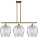 Ballston Norfolk 3 Light 38 inch Brushed Brass Island Light Ceiling Light in Clear Glass