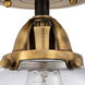 Nouveau 2 Small Oxford 1 Light 7.5 inch Black Antique Brass Semi-Flush Mount Ceiling Light in Seedy Glass