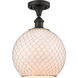 Ballston Large Farmhouse Chicken Wire LED 10 inch Oil Rubbed Bronze Semi-Flush Mount Ceiling Light, Ballston