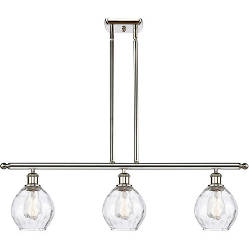 Ballston Small Waverly 3 Light 36 inch Polished Nickel Island Light Ceiling Light, Ballston