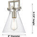 Newton Cone 7 Light 51.75 inch Polished Nickel Linear Pendant Ceiling Light in Light Smoke Glass