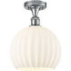 Ballston White Venetian 1 Light 10 inch Polished Chrome Semi-Flush Mount Ceiling Light