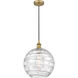 Edison Athens Deco Swirl LED 12 inch Brushed Brass Mini Pendant Ceiling Light