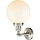 Franklin Restoration Large Beacon 1 Light 8 inch Brushed Satin Nickel Semi-Flush Mount Ceiling Light in Matte White Glass, Franklin Restoration