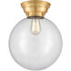 Aditi XX-Large Beacon 1 Light 12 inch Satin Gold Flush Mount Ceiling Light in Clear Glass, Aditi
