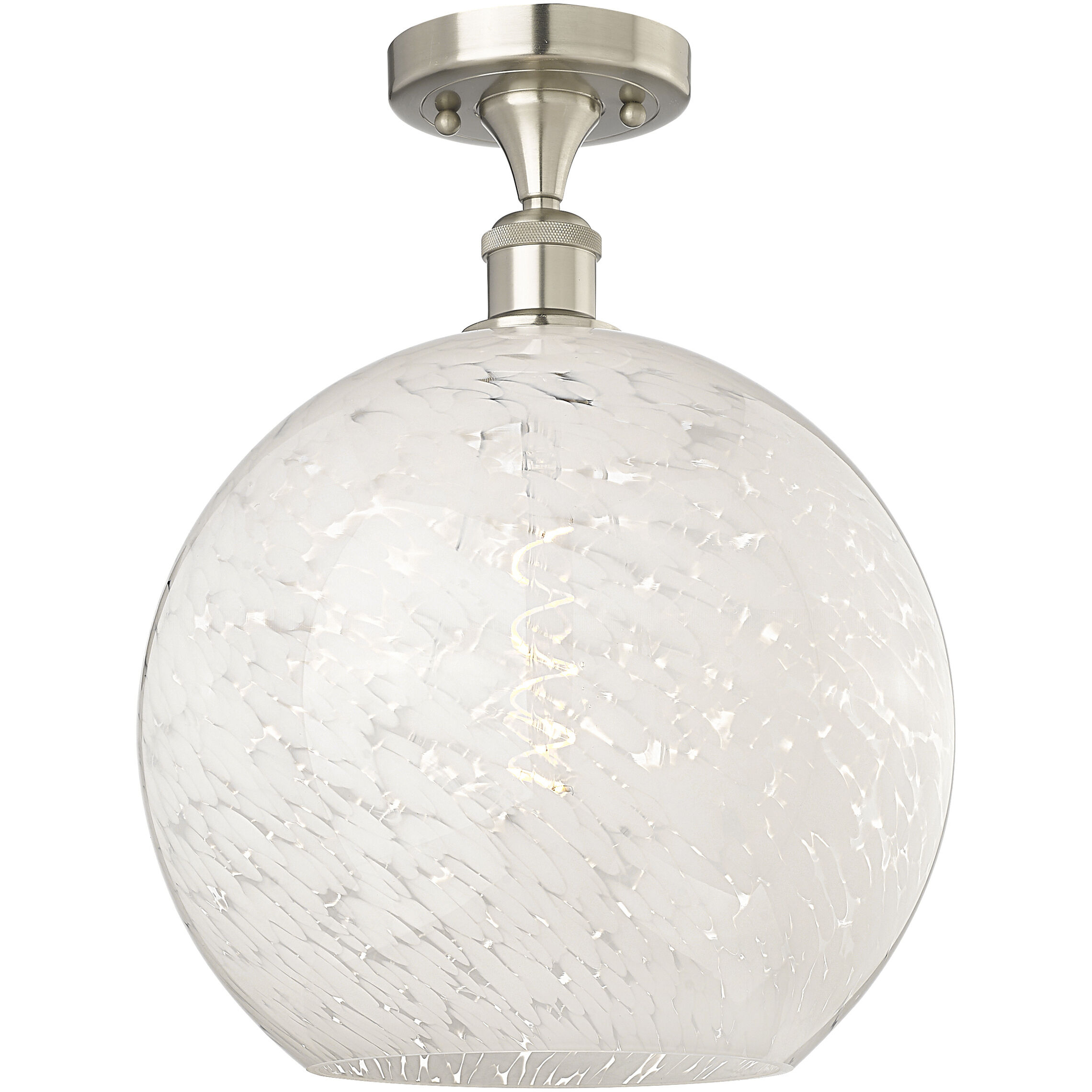 Ballston White Mouchette 1 Light 12.00 inch Semi-Flush Mount