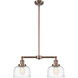 Franklin Restoration Bell 2 Light 21 inch Antique Copper Island Light Ceiling Light
