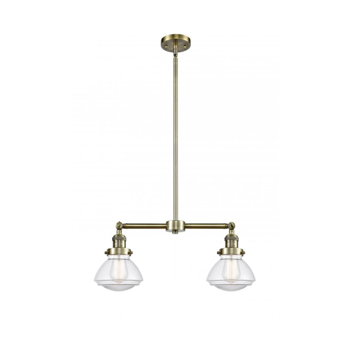 Franklin Restoration Olean LED 22 inch Antique Brass Chandelier Ceiling Light in Clear Glass, Franklin Restoration