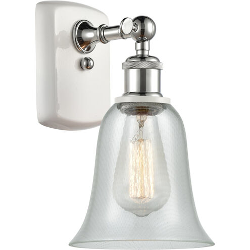Ballston Hanover 1 Light 6.25 inch White and Polished Chrome Sconce Wall Light in Fishnet Glass, Ballston