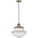 Franklin Restoration Oxford 1 Light 11.75 inch Brushed Brass Mini Pendant Ceiling Light in Incandescent, Clear