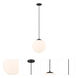 Tolland LED 12 inch Matte Black Mini Pendant Ceiling Light in Matte White Glass