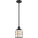 Franklin Restoration Bell Cage 1 Light 6 inch Matte Black Mini Pendant Ceiling Light in Incandescent, Matte White, Franklin Restoration