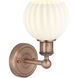 Edison White Venetian 1 Light 6 inch Antique Copper Sconce Wall Light