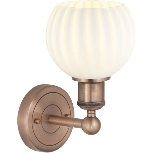Edison White Venetian 1 Light 6 inch Antique Copper Sconce Wall Light