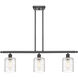 Ballston Cobbleskill LED 36 inch Oil Rubbed Bronze Island Light Ceiling Light in Deco Swirl Glass