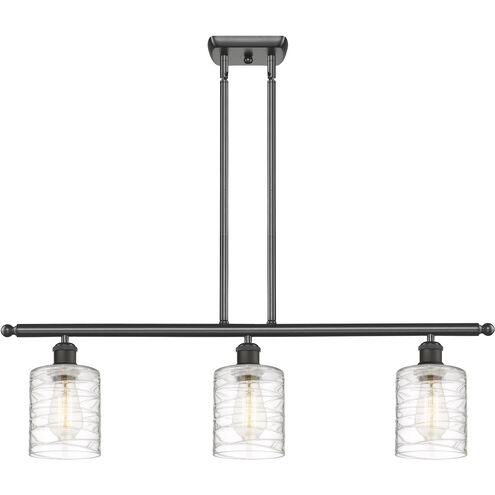 Ballston Cobbleskill LED 36 inch Oil Rubbed Bronze Island Light Ceiling Light in Deco Swirl Glass