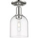 Arcadia Bella 1 Light 5.5 inch Polished Nickel Semi-Flush Mount Ceiling Light in Clear