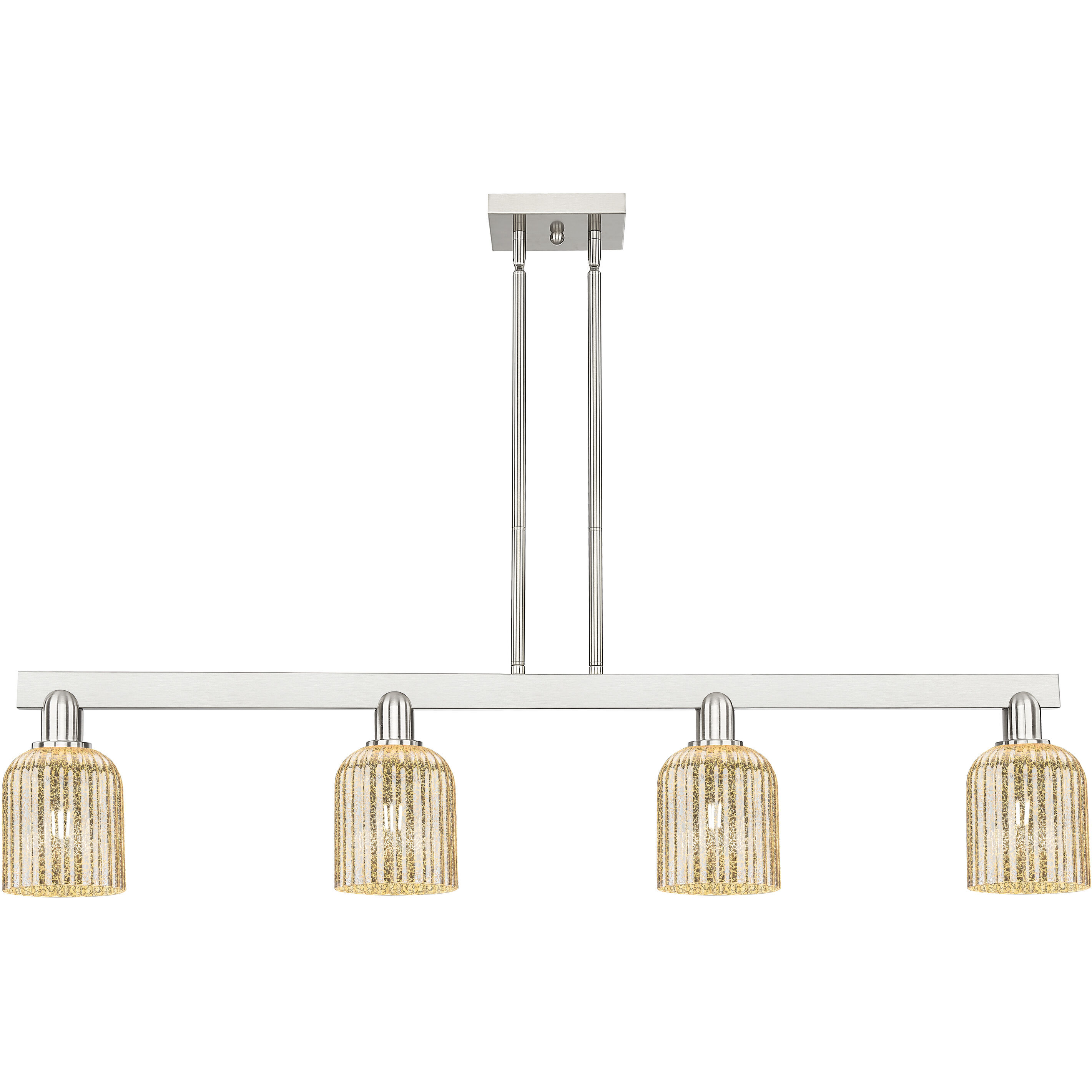 Bridal Veil Island Light Ceiling Light in Brushed Satin Nickel, Mercury Glass