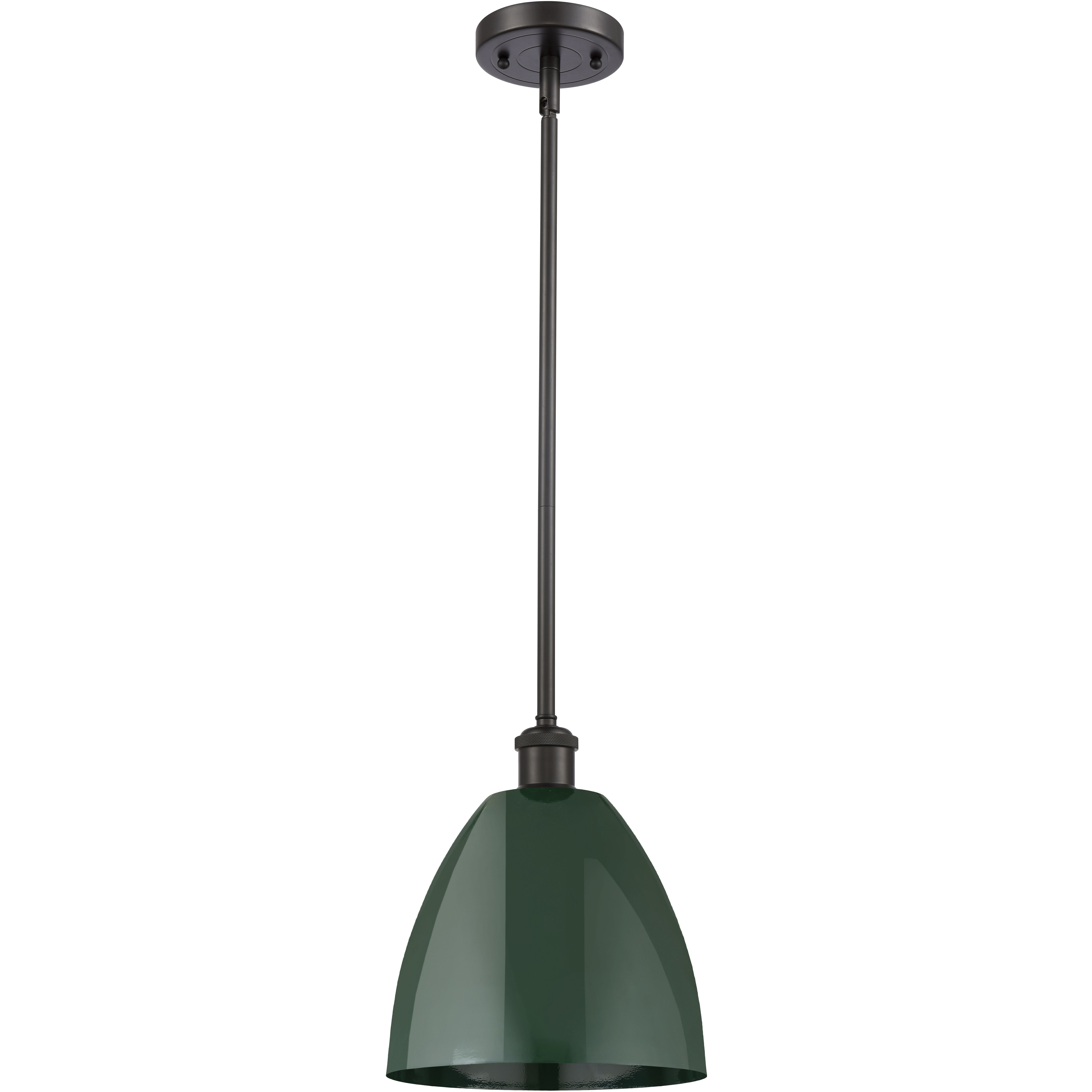 Ballston Plymouth Dome LED 9 inch Oil Rubbed Bronze Pendant Ceiling Light in Matte Green