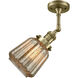 Franklin Restoration Chatham LED 6 inch Antique Brass Semi-Flush Mount Ceiling Light in Mercury Glass, Franklin Restoration