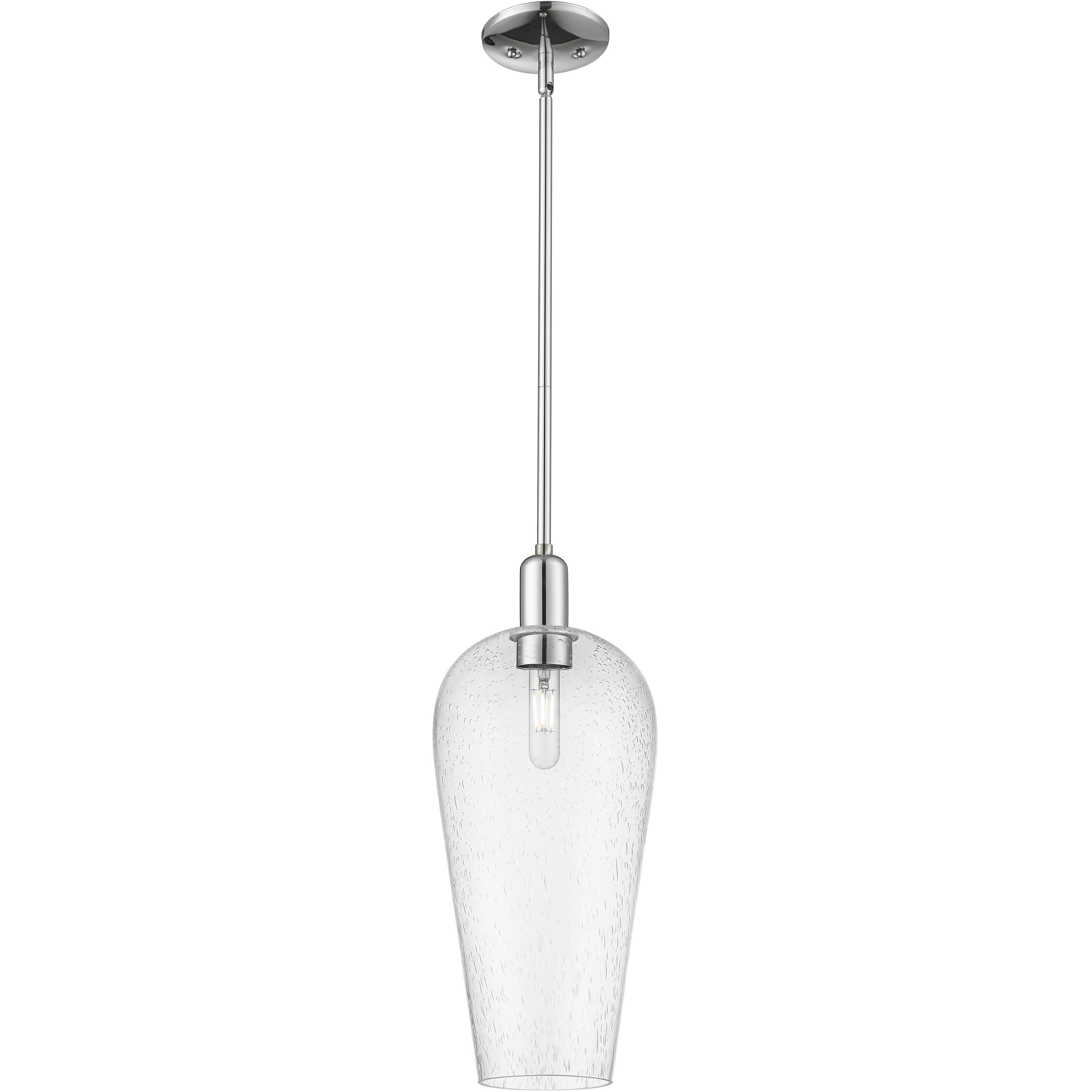 Chelsea 1 Light 8 inch Polished Chrome Mini Pendant Ceiling Light in Seedy Deco Swirl Glass