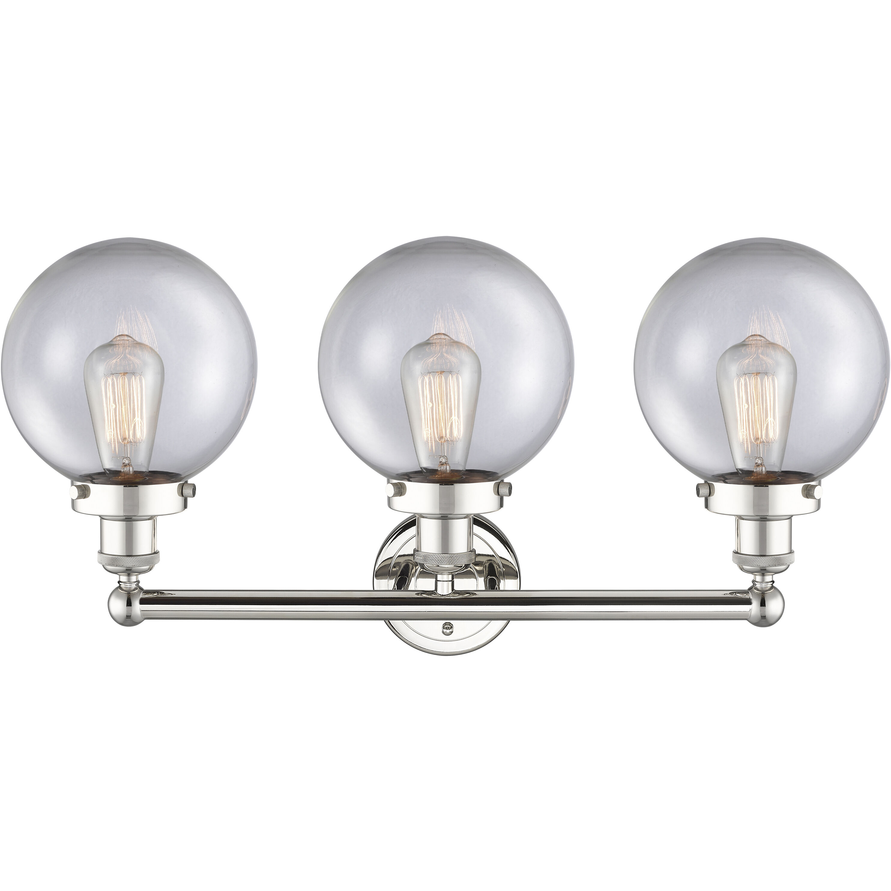 Beacon 3 Light 24.5 inch Polished Nickel Bath Vanity Light Wall Light in Clear