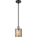 Ballston Cobbleskill LED 5 inch Black Antique Brass Pendant Ceiling Light in Mercury Glass, Ballston