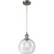 Ballston Athens 1 Light 8 inch Brushed Satin Nickel Mini Pendant Ceiling Light in Seedy Glass, Ballston