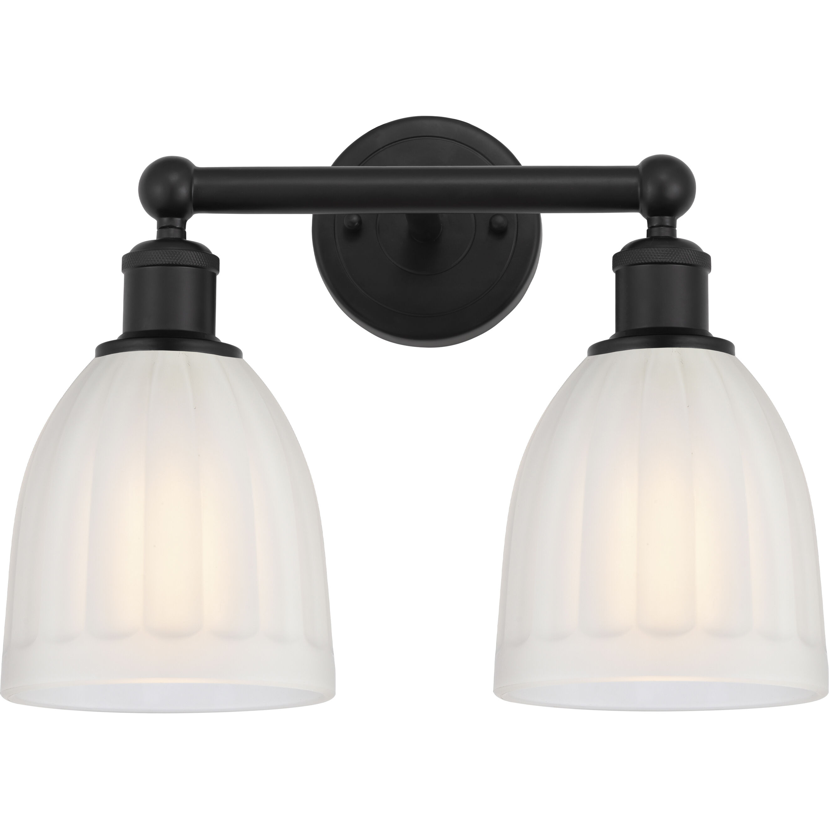 Edison Brookfield 2 Light 15 inch Matte Black Bath Vanity Light Wall Light in White