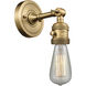 Franklin Restoration Bare Bulb 1 Light 5 inch Brushed Brass Sconce Wall Light