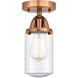 Nouveau 2 Dover 1 Light 5 inch Antique Copper Semi-Flush Mount Ceiling Light in Seedy Glass