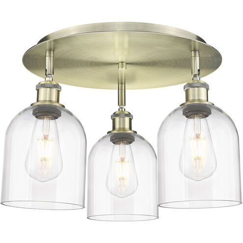 Ballston Bella 3 Light 17.25 inch Antique Brass Flush Mount Ceiling Light