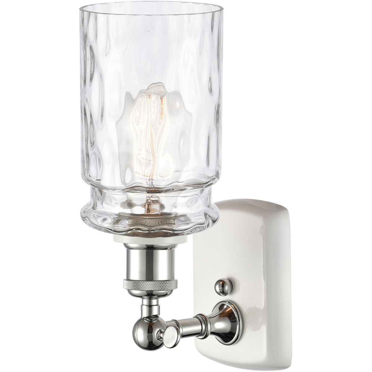 Ballston Candor 1 Light 5 inch White and Polished Chrome Sconce Wall Light in Clear Waterglass, Ballston