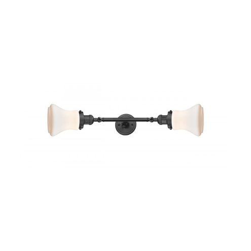 Franklin Restoration Bellmont 2 Light 6 inch Oil Rubbed Bronze Bath Vanity Light Wall Light in Matte White Glass, Franklin Restoration