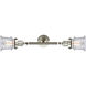 Franklin Restoration Small Canton 2 Light 17 inch Brushed Satin Nickel Bath Vanity Light Wall Light in Seedy Glass, Franklin Restoration