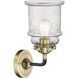 Nouveau Canton 1 Light 6 inch Black Antique Brass Sconce Wall Light in Seedy Glass, Nouveau
