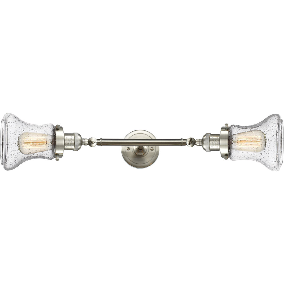 Franklin Restoration Bellmont LED 17 inch Brushed Satin Nickel Bath Vanity Light Wall Light in Seedy Glass, Franklin Restoration