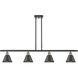 Ballston Smithfield LED 48 inch Black Antique Brass Island Light Ceiling Light in Matte Black, Ballston