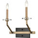 Raleigh LED 12.5 inch Black Brushed Brass Sconce Wall Light