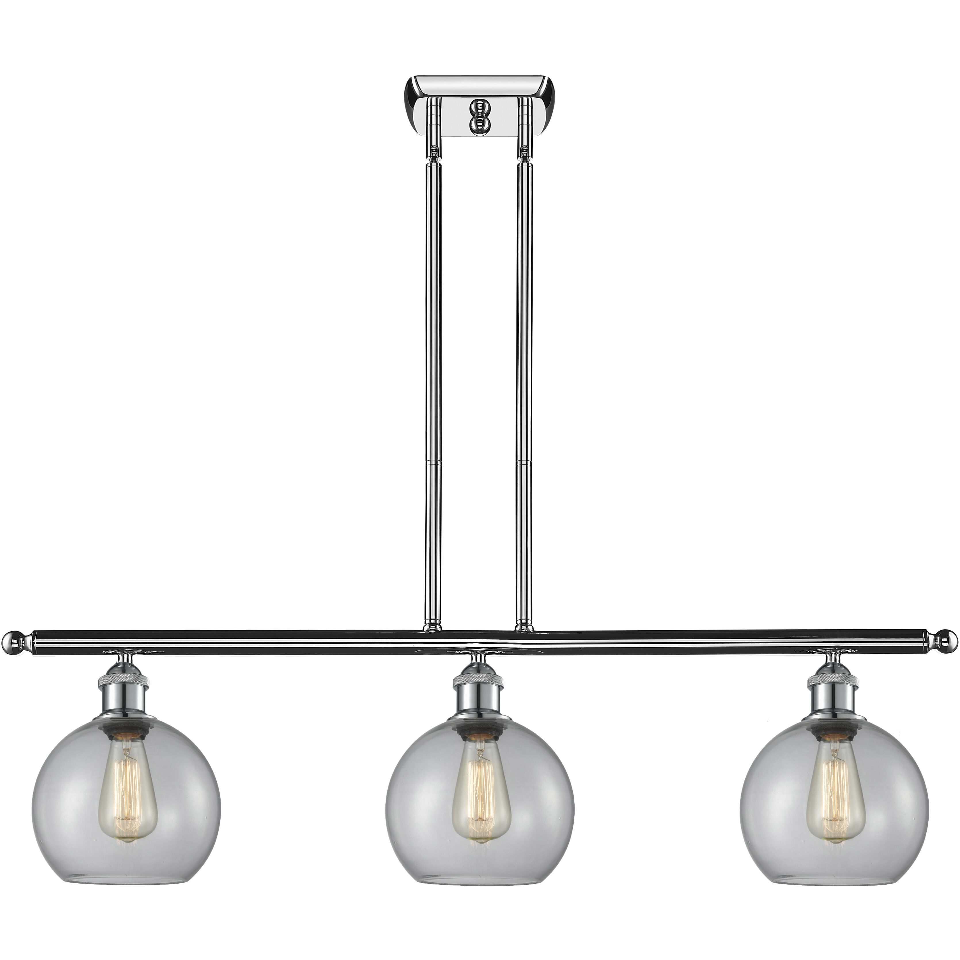Ballston Athens LED 42 inch Polished Chrome Island Light Ceiling Light in Clear Glass, Ballston
