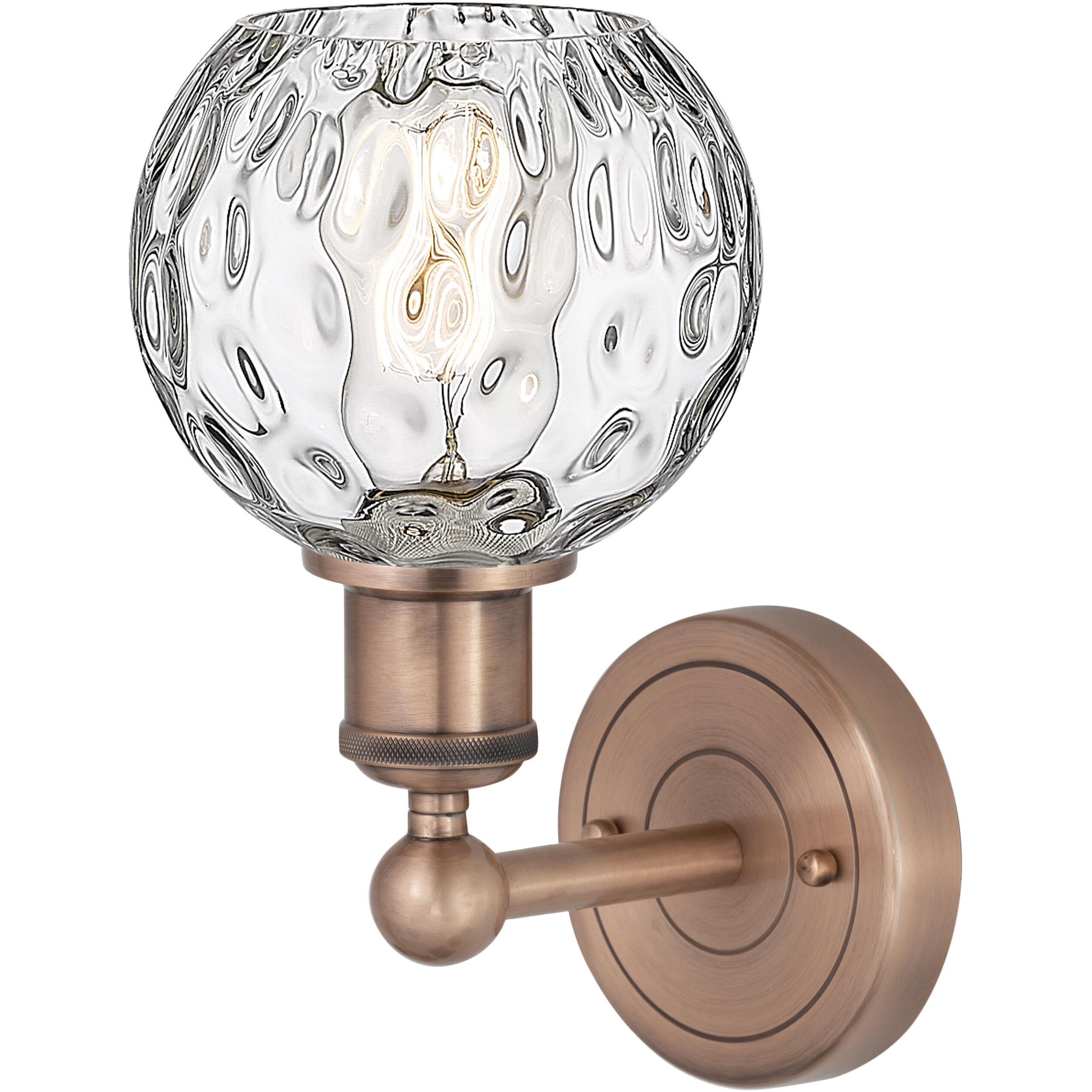 Athens Water Glass Sconce Wall Light in Antique Copper