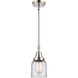 Franklin Restoration Small Bell 1 Light 5 inch Polished Nickel Mini Pendant Ceiling Light in Clear Glass