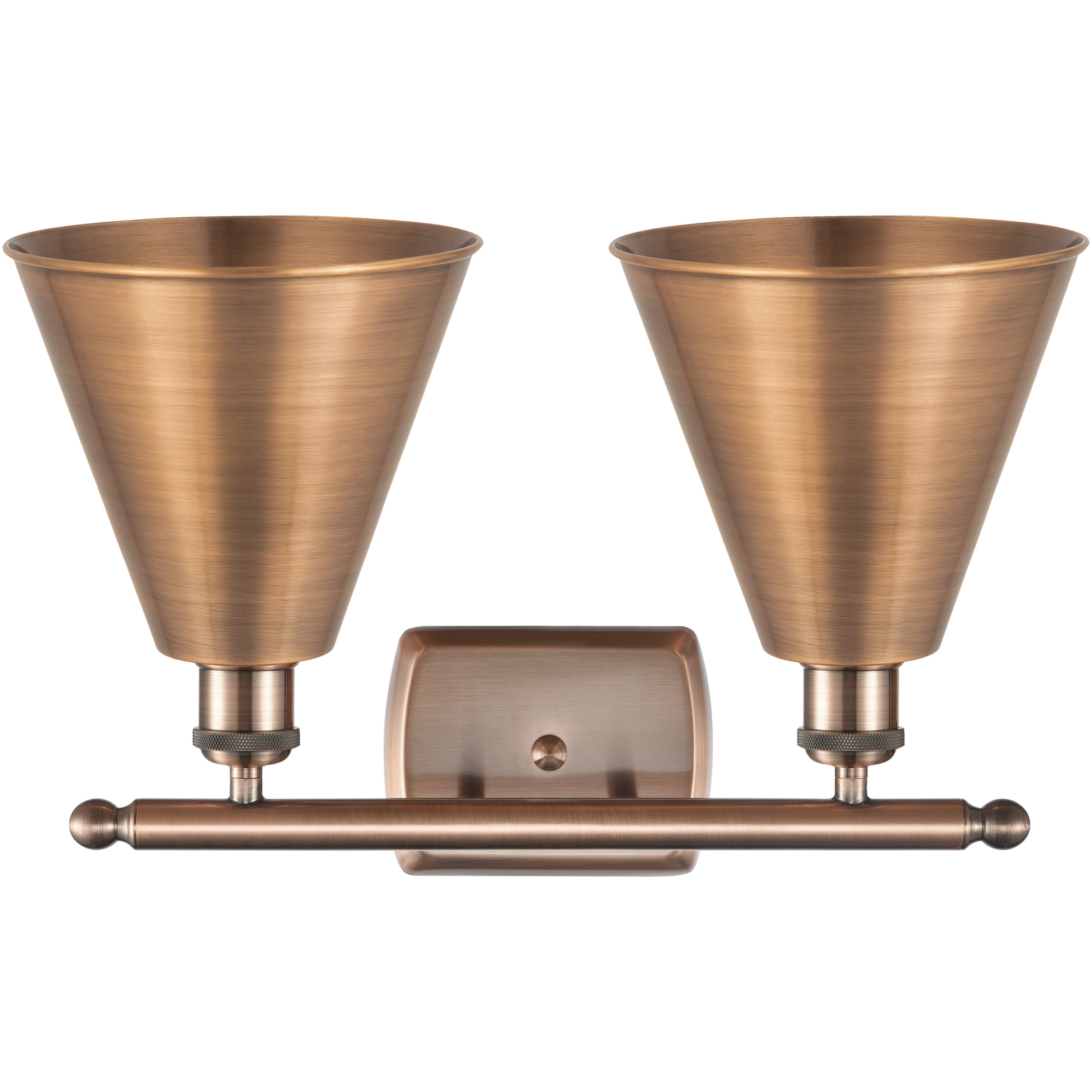 Ballston Cone 2 Light 18 inch Antique Copper Bath Vanity Light Wall Light