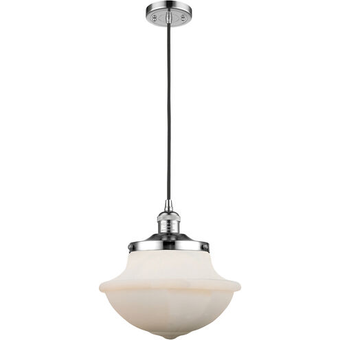 Franklin Restoration Oxford LED 12 inch Polished Chrome Mini Pendant Ceiling Light in Matte White, Franklin Restoration